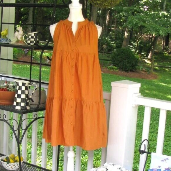 Olivia James The Label Ro sleeveless dress with pockets cotton Small luxury - Picture 2 of 7